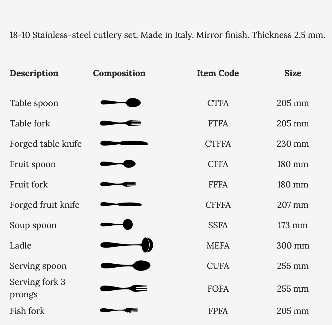 Tacâmuri Salvinelli, Model Fast, 18-10 inox, 2,5 mm - Image 2
